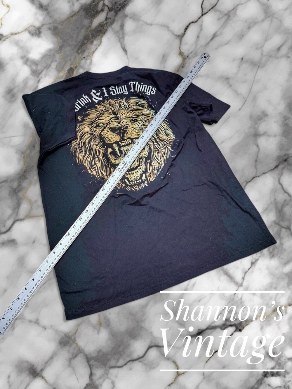 Zero Foxtrot I Drink & Slay Things men’s sz LG V-Cut Altered tee A6